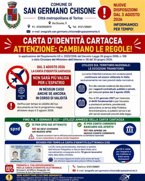 Carta di identità cartacea